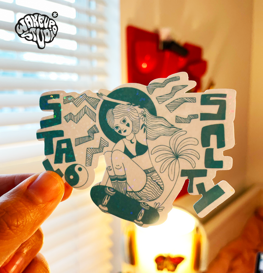 Stay Salty skate girl Sticker